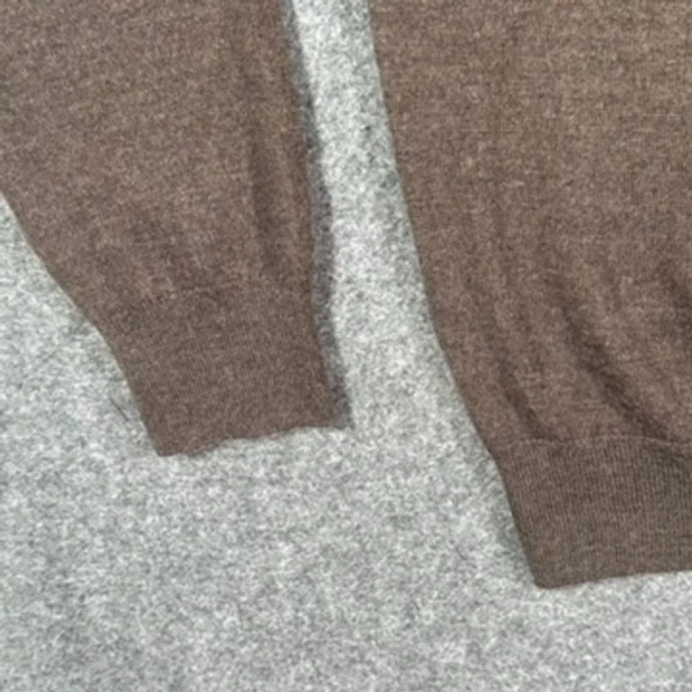 Peter Millar Mens‎ Autumn Crest Brown Merino Wool Lyocell Quarter Zip Sweater L